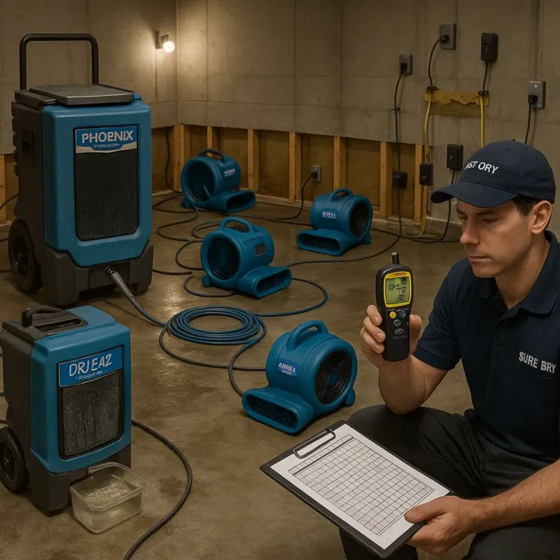 Structural Drying and Dehumidification process in Edwards, MS
